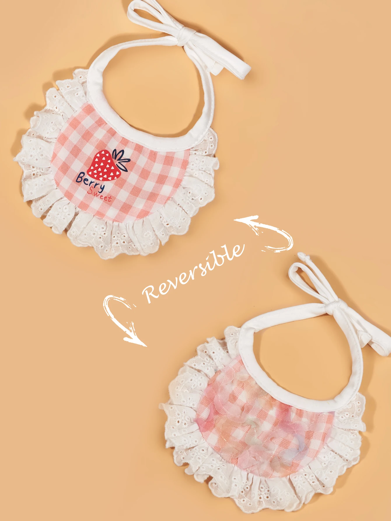 Bandana de encaje para perro, pañuelo lavable para cachorro, gato, fresa, pañuelo diario, pañuelo semicircular, baberos, toalla para Saliva, pequeño - imagen 2