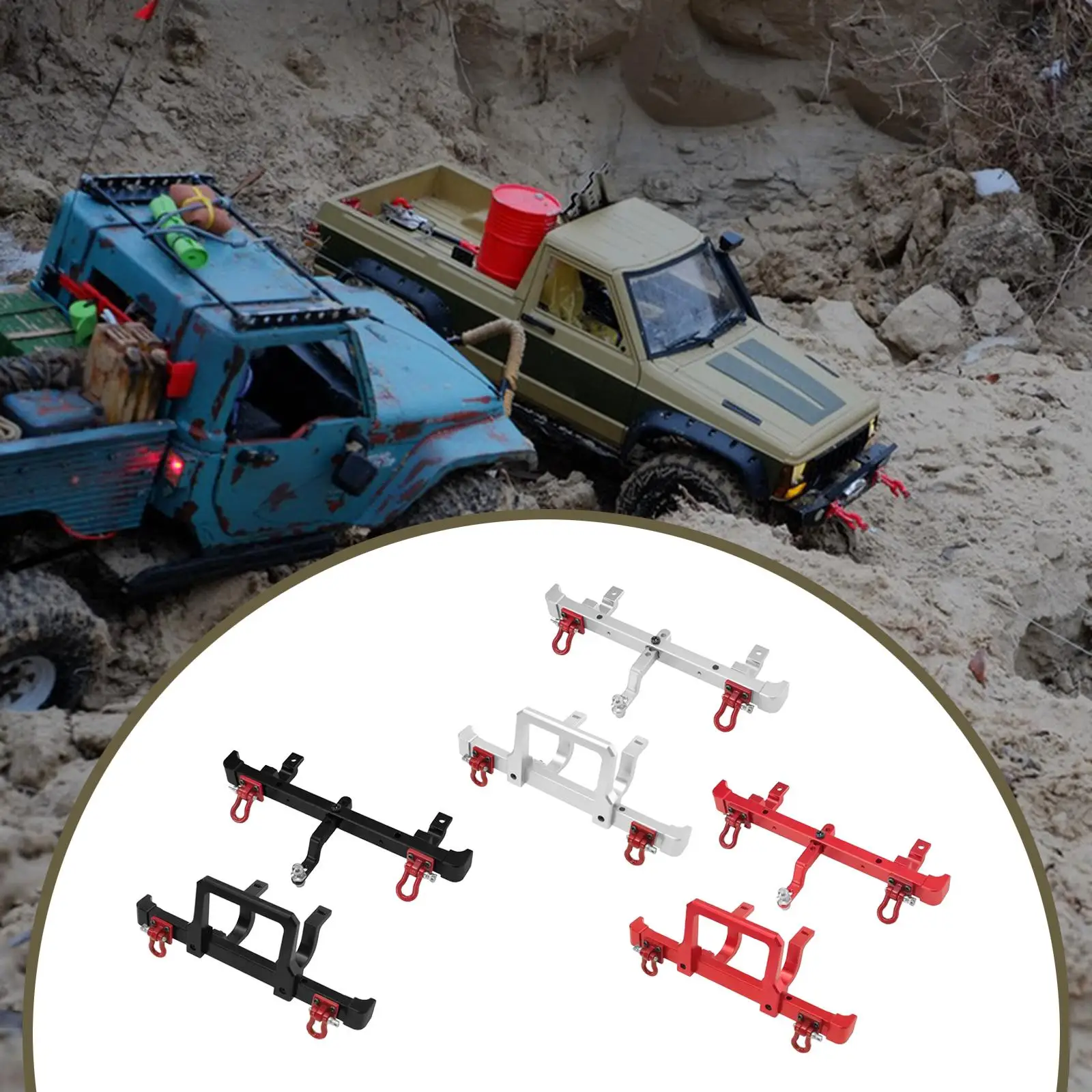 Piezas de mejora de parachoques trasero delantero RC a escala 1:12, repuesto resistente para modelo de coche MN82 RC