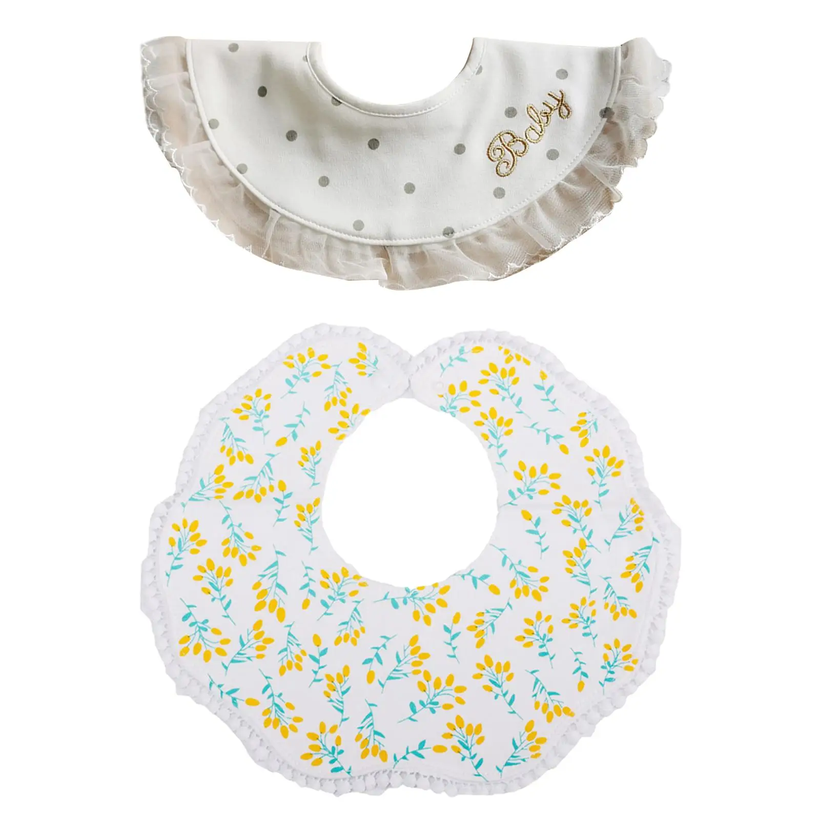 Lace Feeding Bibs Absorbent Adjustable Baby Bib Muslin Bandana Drool Bibs for 0-36 Months Toddlers Infant Newborn Birthday Gifts