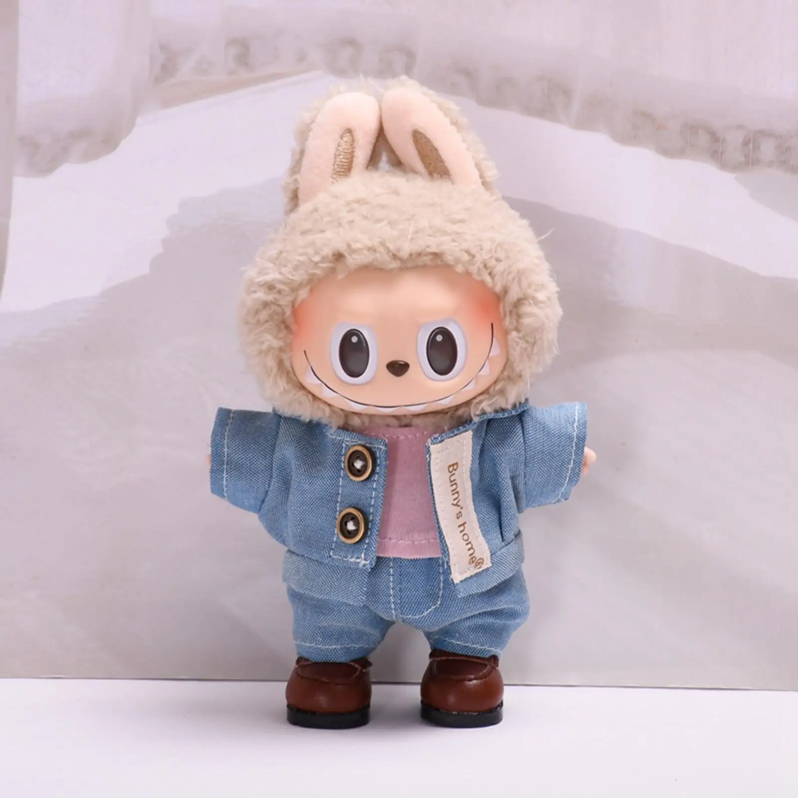 Doll Denim Suit DIY Doll Clothes for 17cm Pendant Doll Dress Up Fashionable Doll