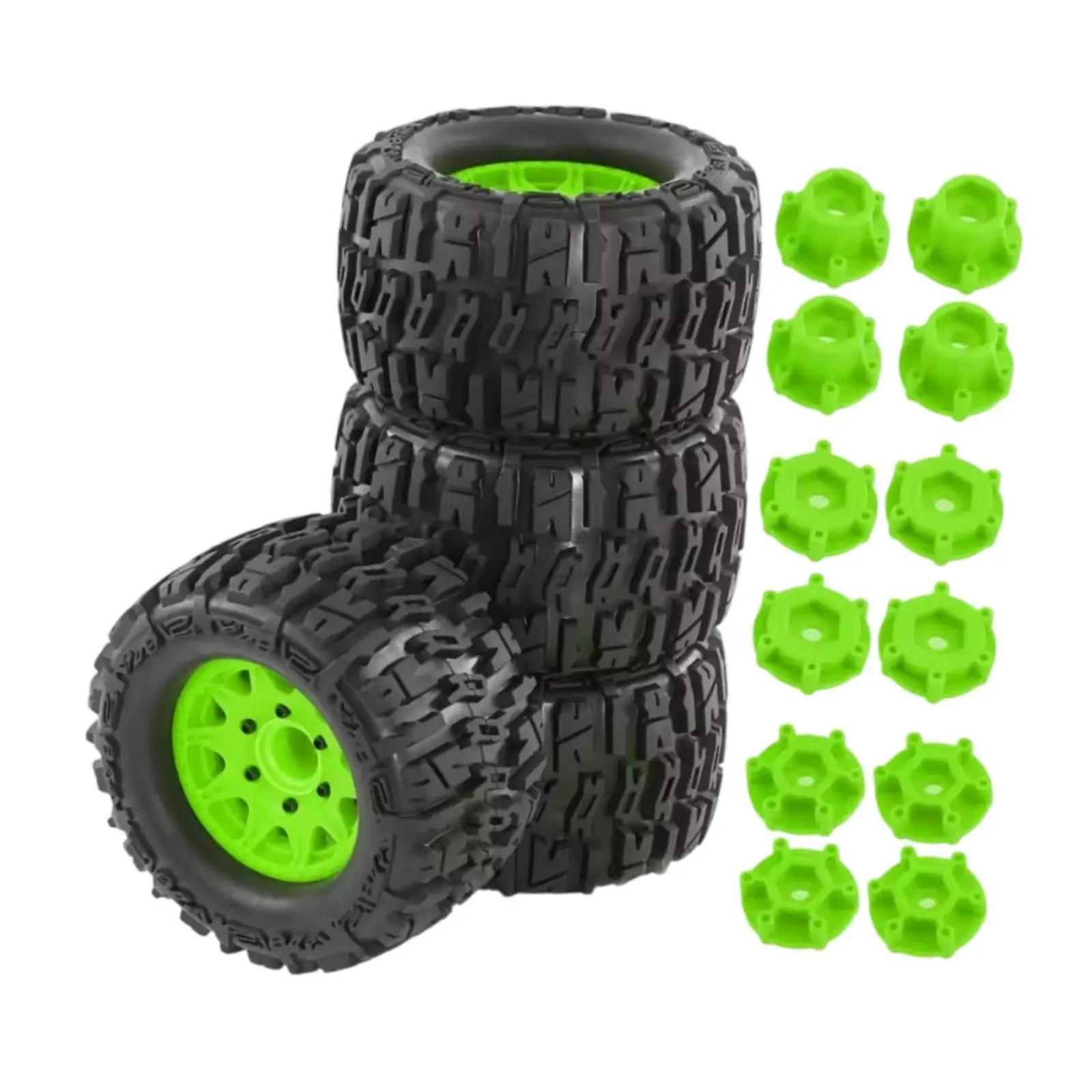 4x RC Tyre 125mm Diameter Good Grip Spare Parts for 1:10 Model Vehicles