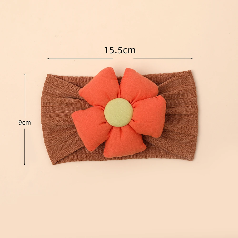 Diadema de flores esponjosas para bebé recién nacido, diademas elásticas de nailon suave para niña, turbante infantil, accesorios para el cabello para niños - imagen 4