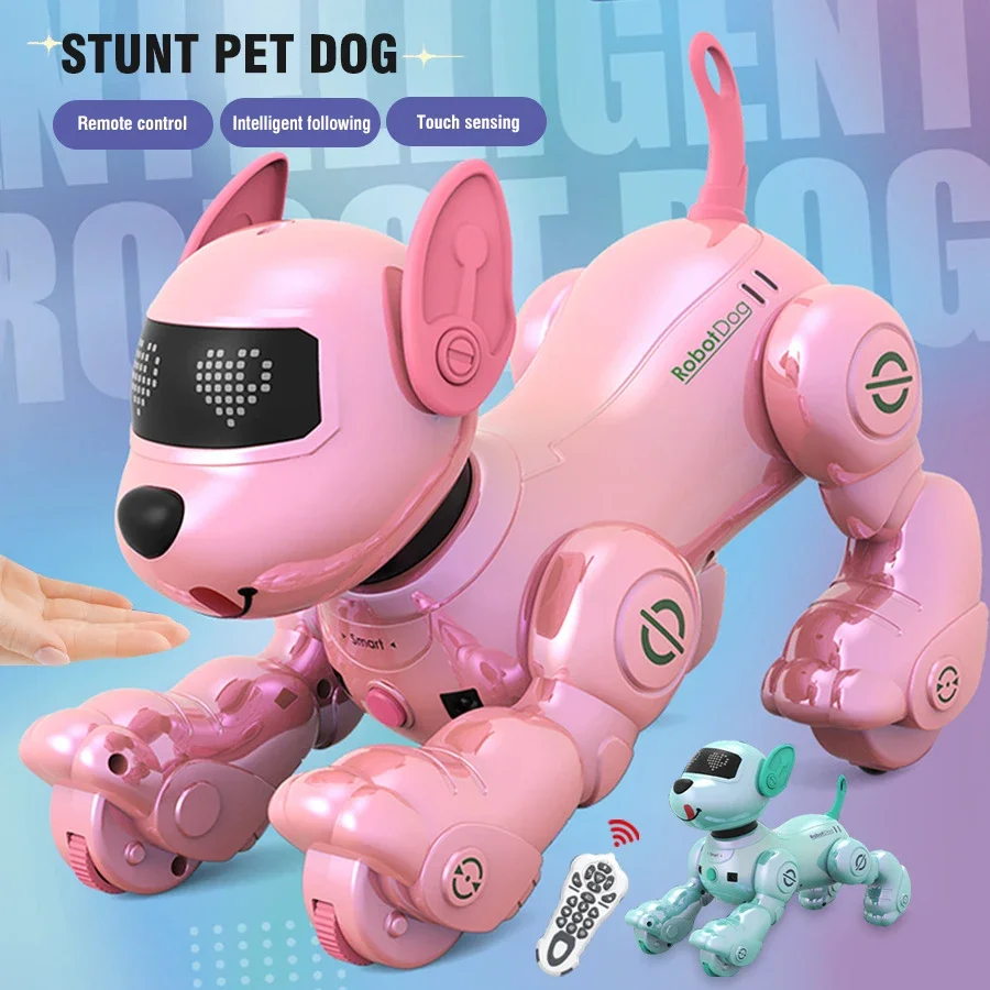 Perro Robot RC, acrobacias electrónicas para mascotas, interactivo, táctil, programable, inteligente, caminar, baile, regalo de cumpleaños para niños y niñas - imagen 2