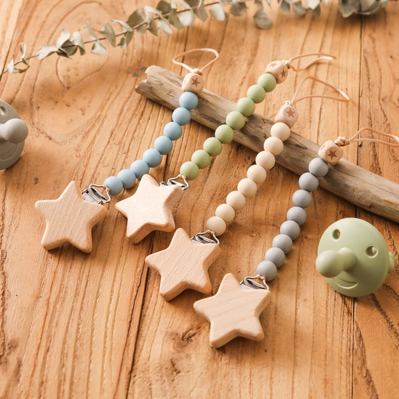 Clip para chupete de madera de haya con forma de estrella - imagen 5