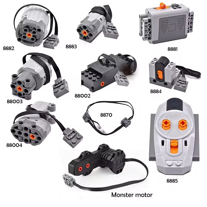 Funciones de energía Motor piezas técnicas MOC multiherramienta servomotor de tren PF 8293 8883 modelo de bloques de construcción
