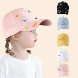 Gorra de bebé con bordado de dinosaurio de dibujos animados, gorra de béisbol de verano para niños, sombreros de sol ajustables para exteriores para niños y niñas