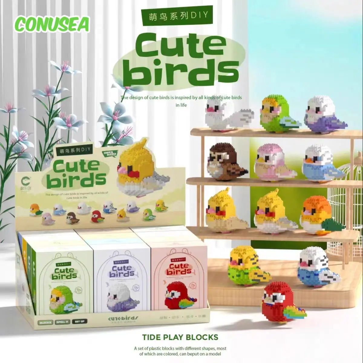 Microbloques de pájaros – Juego de construcción infantil
