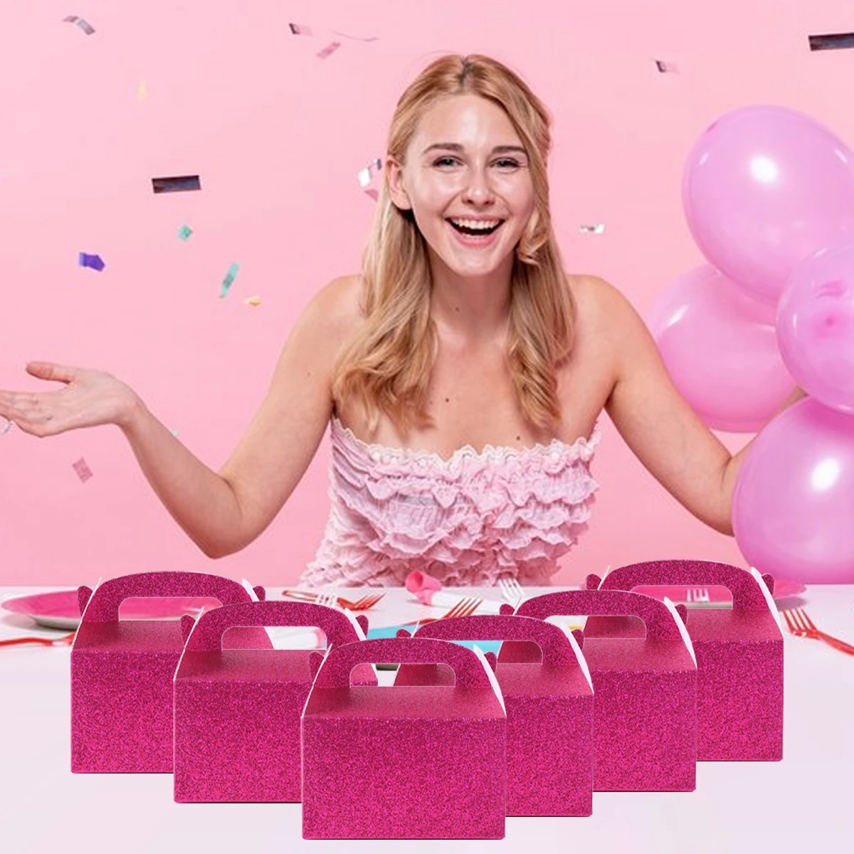 Caja de dulces brillante de 6 piezas, cajas de embalaje de regalo para el Día de San Valentín, regalos para niñas, recuerdos de boda y decoraciones para fiestas de cumpleaños - imagen 4