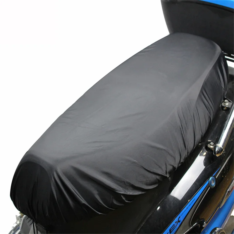 Funda impermeable para asiento de motocicleta, cubierta Universal Flexible para SILLÍN, protección solar, aislamiento térmico, color negro - imagen 3