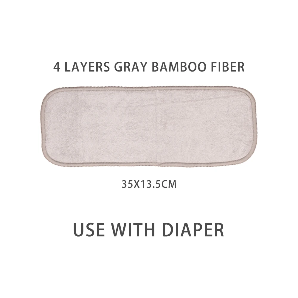 Elinfant Insertos de bambú para pañales lavables 35x13,5 cm - gris - imagen 4