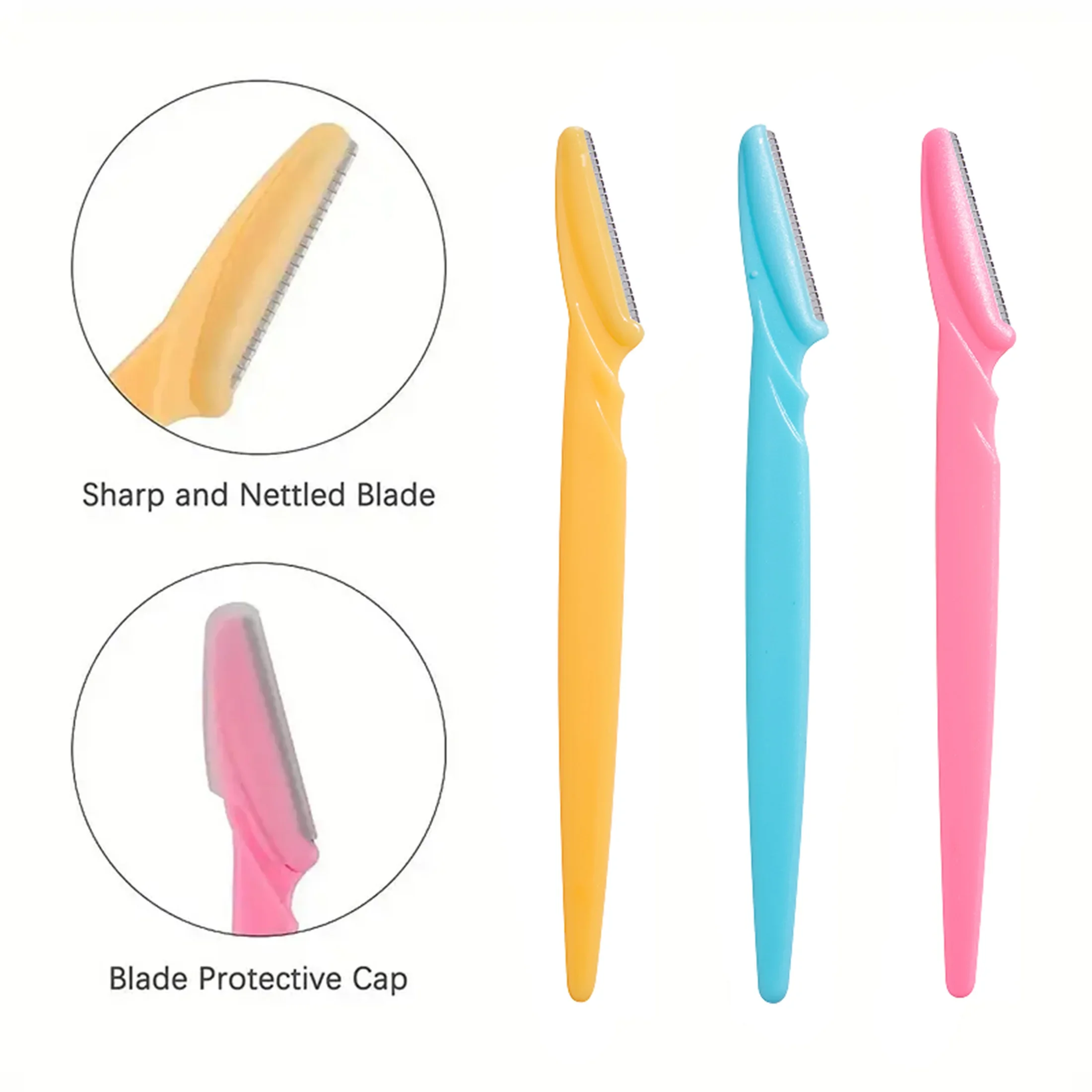 Recortador de cejas en estuche, afeitadora de depilación, cuchillas seguras, herramientas de recorte, botella, maquinillas de afeitar para cejas con contenedor Facial, 30 Uds./10 Uds. - imagen 3