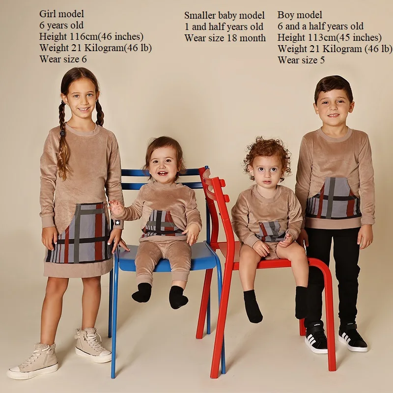 Conjunto de pana AA para niña con camisa de cuadros y leggings