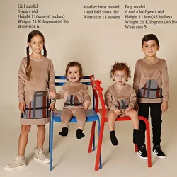 Conjunto de pana AA para niña con camisa de cuadros y leggings