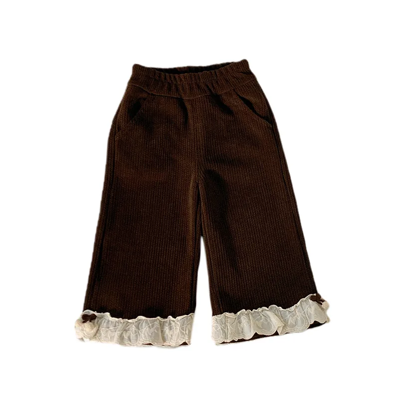Pantalones para niños, ropa para niños, pantalones para niñas, pantalones coreanos gruesos de otoño para bebés, pantalones a rayas con cintura elástica - imagen 5