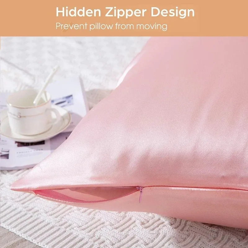 Funda de almohada de seda de morera con cremallera oculta - imagen 3