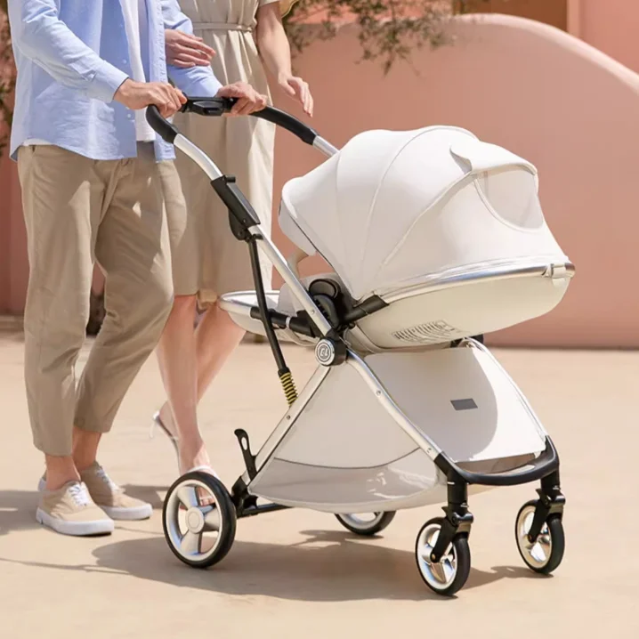 2025 nuevo cochecito de bebé ligero, cochecito de bebé de alta vista, plegable, asiento bidireccional, con mosquitera, cochecito de bebé absorbente de golpes - imagen 3