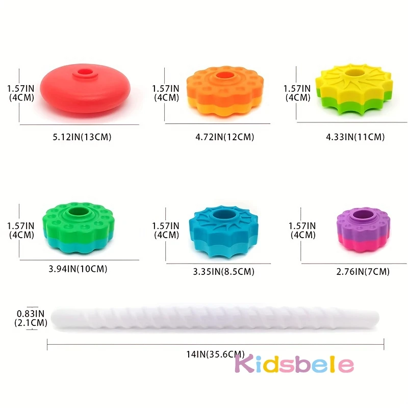 Anillo apilable arcoíris – Juguete educativo para bebé - imagen 3