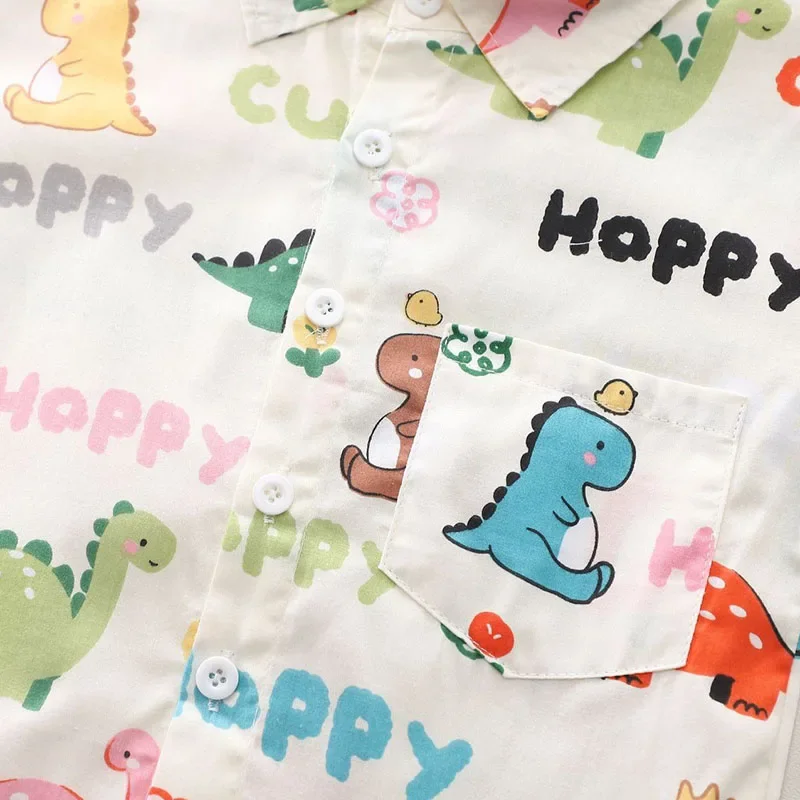 Conjunto de ropa para niños de 1 a 5 años, camisa de dinosaurio y pantalones vaqueros, traje de 2 piezas, Otoño, 2024 - imagen 5