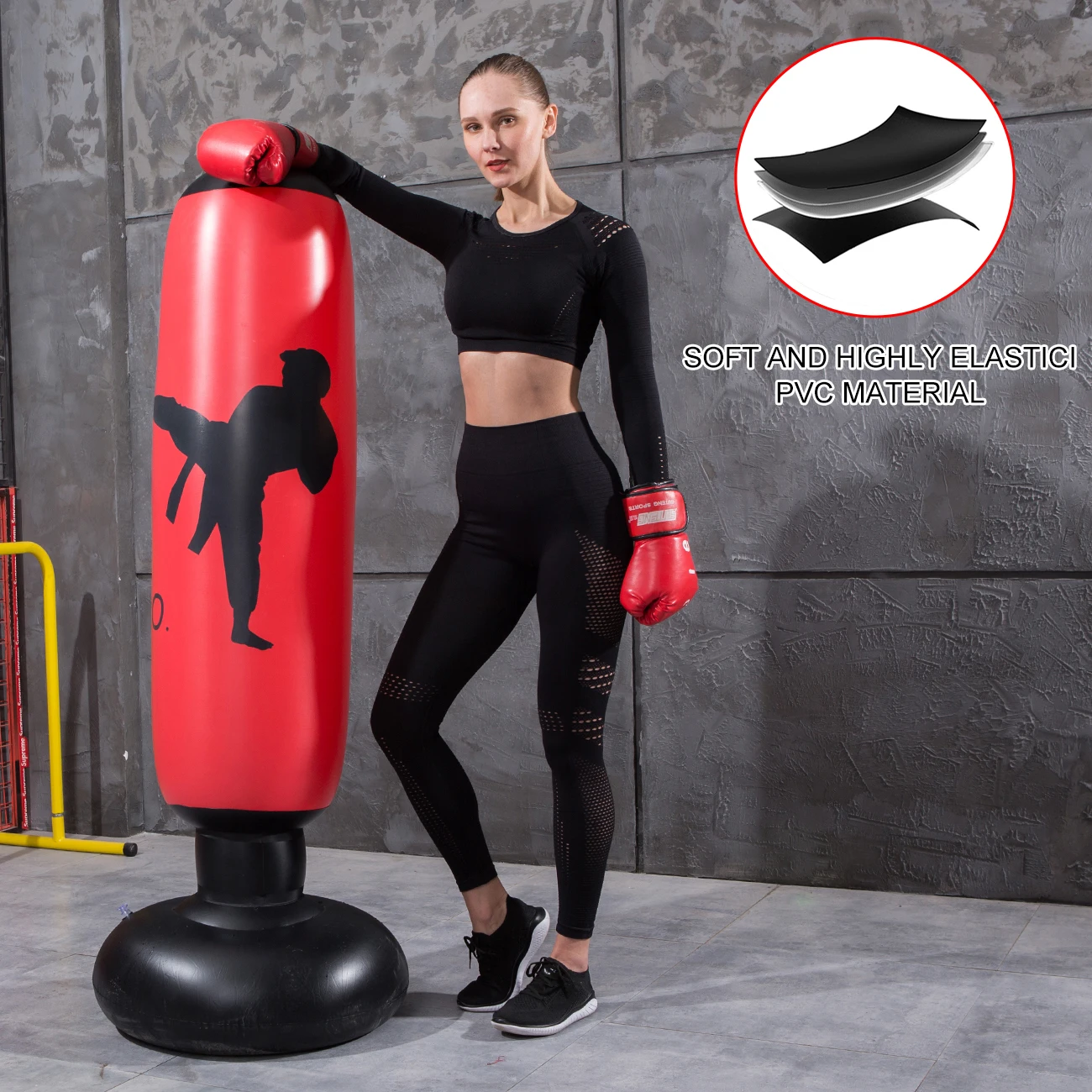 Saco de boxeo hinchable de pie para niños – Resistente y seguro - imagen 2