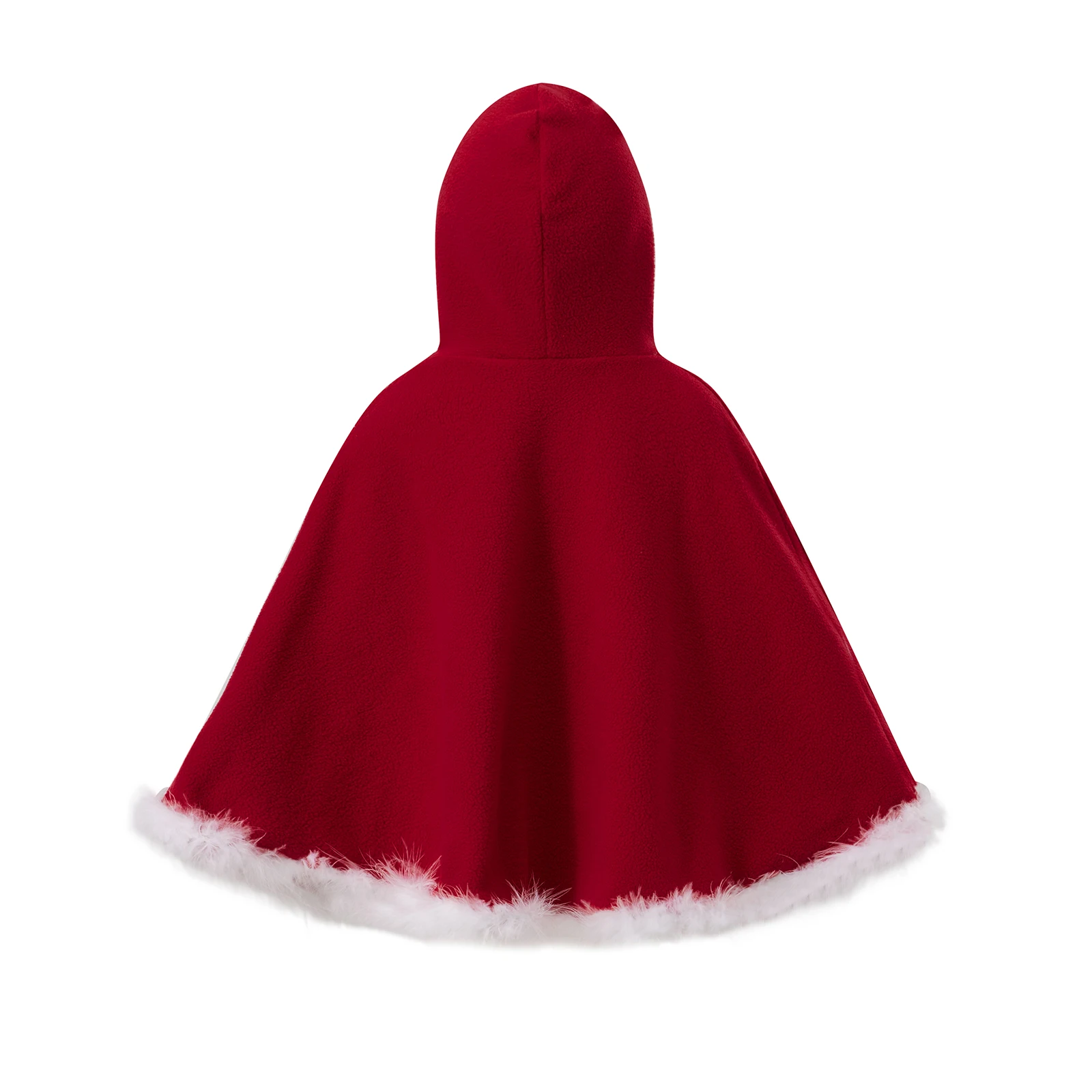 SUNSIOM Capa navideña con capucha para bebé, capa roja de piel, disfraz de Papá Noel de manga larga, ropa de invierno para recién nacido - imagen 2