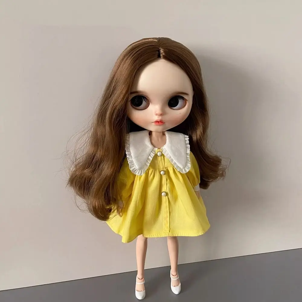 Vestidos con cuello de solapa a la moda, ropa informal, vestidos elegantes de princesa para muñecas, juguetes para niños, accesorios DIY para muñecas Blythe - imagen 4