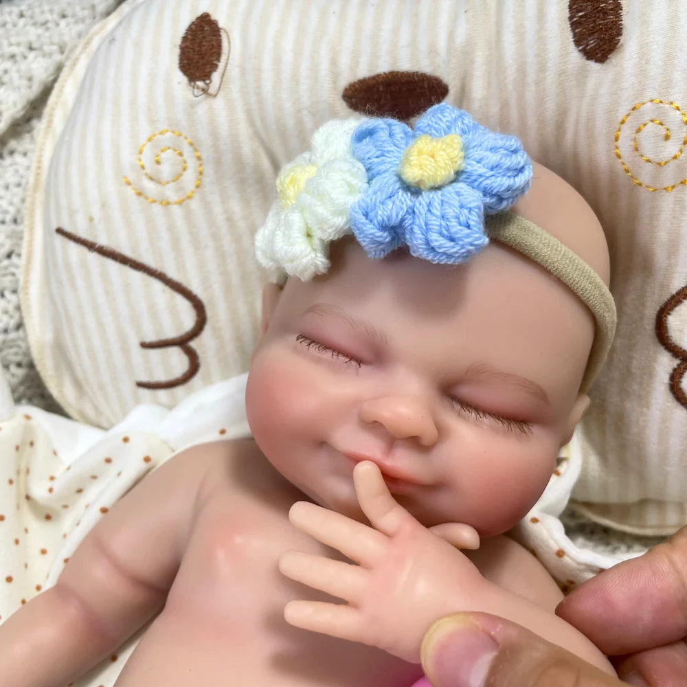 13,5 pulgadas Chubby Hayley Mini Reborn muñeca de silicona completa niña cuerpo lavable muñeca de silicona sólida suave regalo de cumpleaños y Navidad - imagen 2