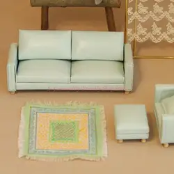 85AE realista 1/12 casa muñecas sofá modelo estatuilla moderna PU sofá casa muñecas exhibición