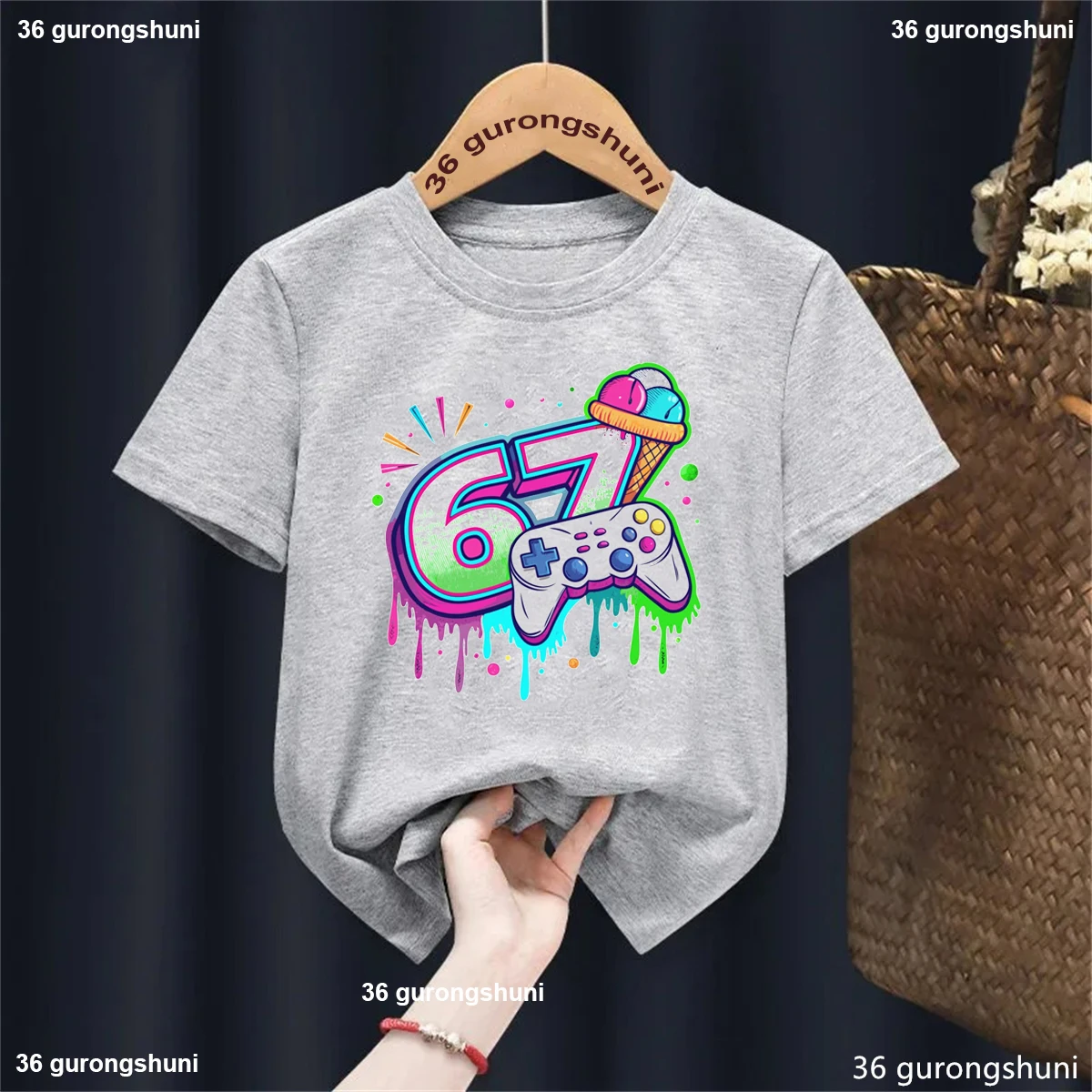 Six Seven 67 Meme Camiseta infantil estampado juego de helado - imagen 2