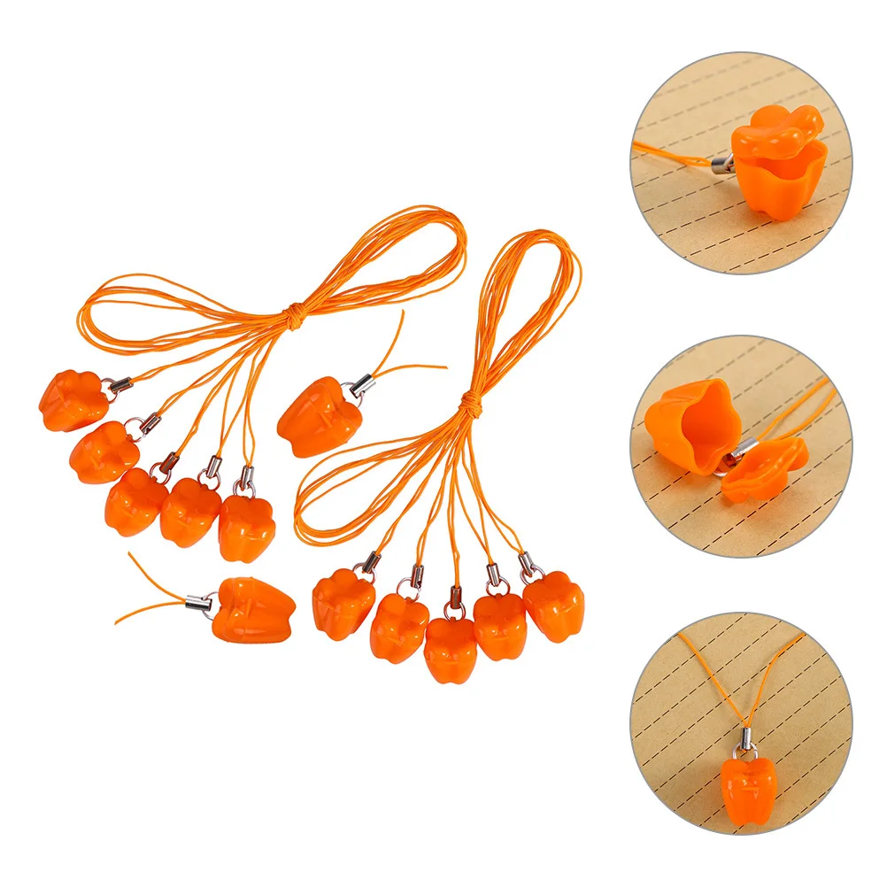 Caja de dientes para niños, soporte de almacenamiento de dientes de plástico resistente, diseño bonito, estilo de collar portátil, perfecto para niños, 12 Uds. - imagen 5