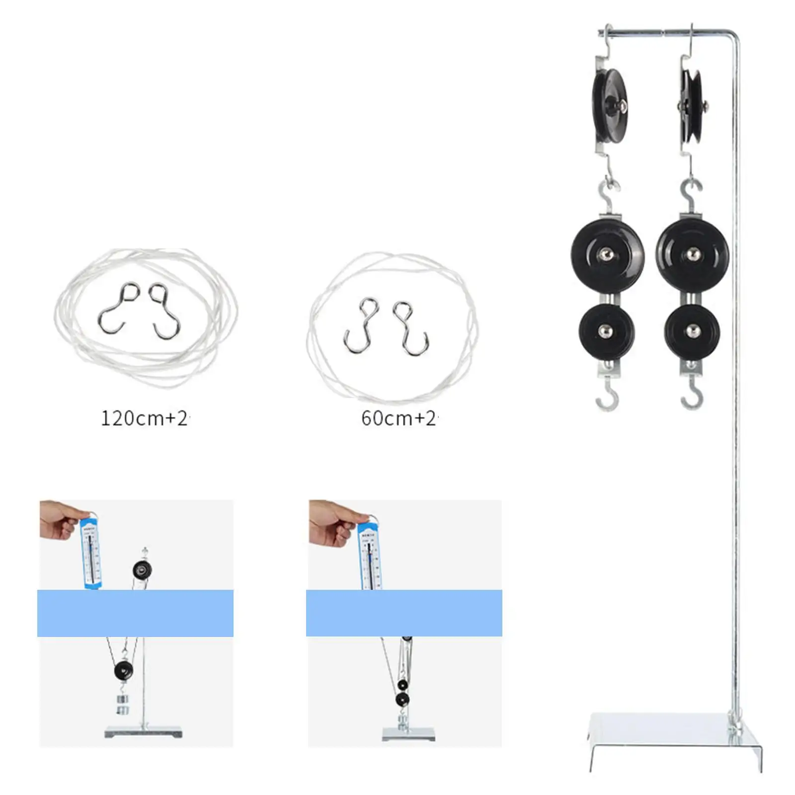 Physics Pulley Set Learning Set with Pulley Bracket Multiuse Educational Science Experiment for Students Teachers Home School