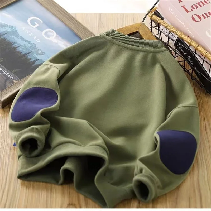 Sudadera de lana para niños – Gruesa manga larga cuello redondo otoño - imagen 5