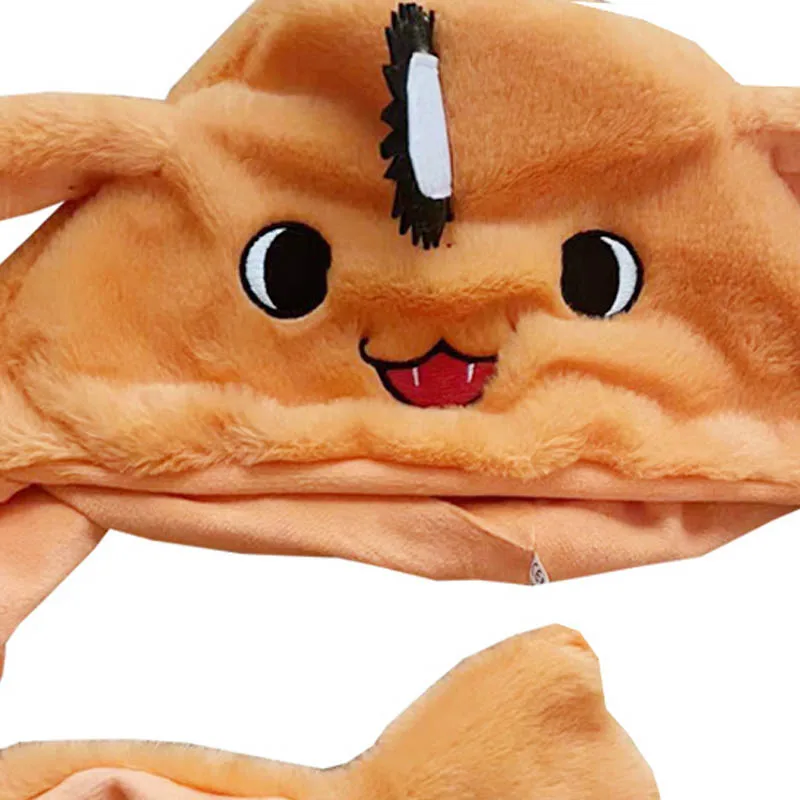 Motosierra hombre Pochita Anime Kawaii mujeres hombres sombrero gorro de felpa puede mover orejas de conejo sombrero lindo Casual Animal gorra regalo de cumpleaños - imagen 3