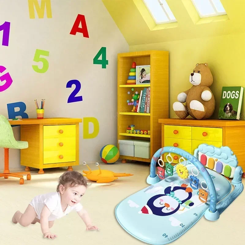 Alfombra de juego de gimnasio para actividades de bebé con luces y música, juego de Piano, gimnasio, desarrollo temprano, juguetes para patadas, regalos para recién nacidos - imagen 3