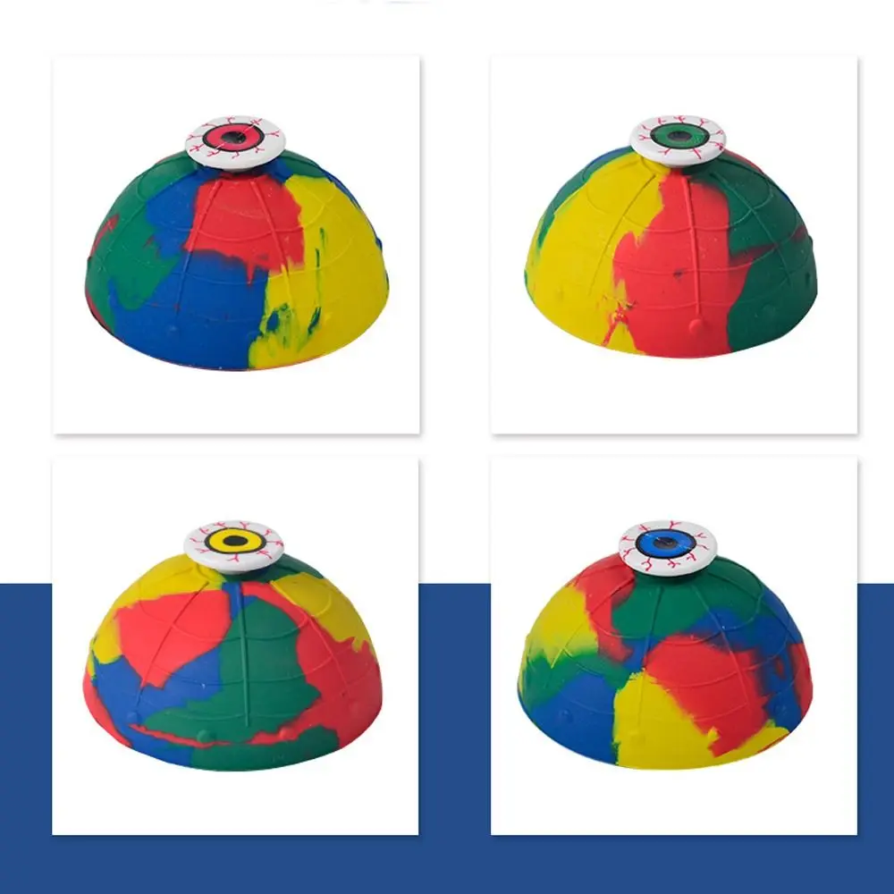 Pelota de rebote antiestrés para niños, bola giratoria de Media bola, juguete Fidget para la punta del dedo, diversión al aire libre - imagen 4
