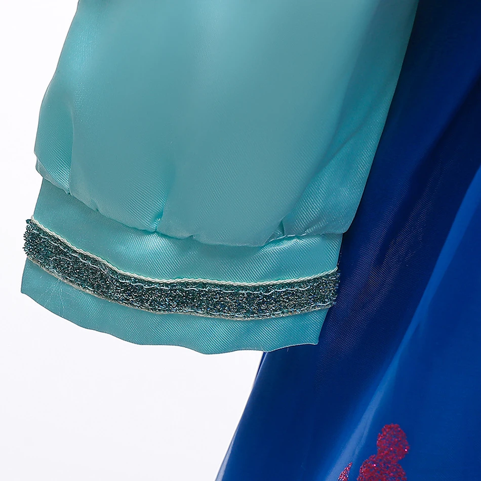 Vestido de princesa azul con tul y capa para fiestas infantiles - imagen 3