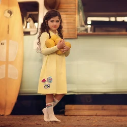 APPS Vestido de verano niña con bordados en piqué