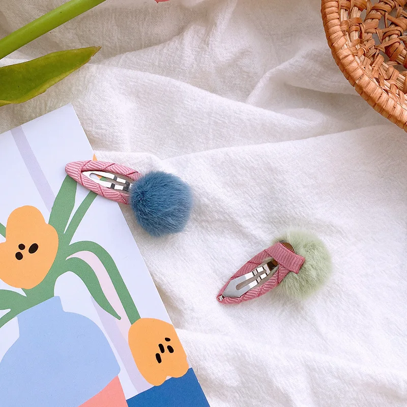 Mini pinzas para el cabello coloridas para bebé, pinzas para el cabello Kawaii, bola de felpa, bola de piel suave para niños, horquillas para niña, pasadores BB, accesorios, 5 uds. - imagen 4