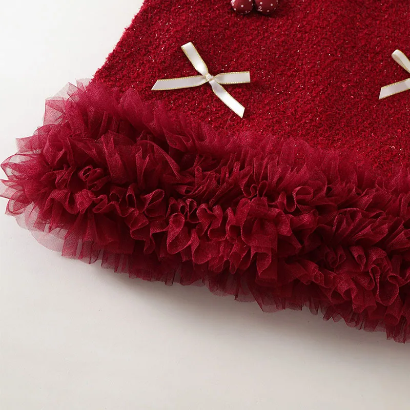 Vestido rojo de niña con encaje - Estilo princesa sin mangas para fiesta - imagen 3