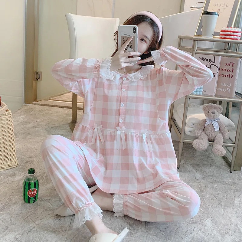 Pijama de lactancia manga larga para maternidad y posparto - imagen 2