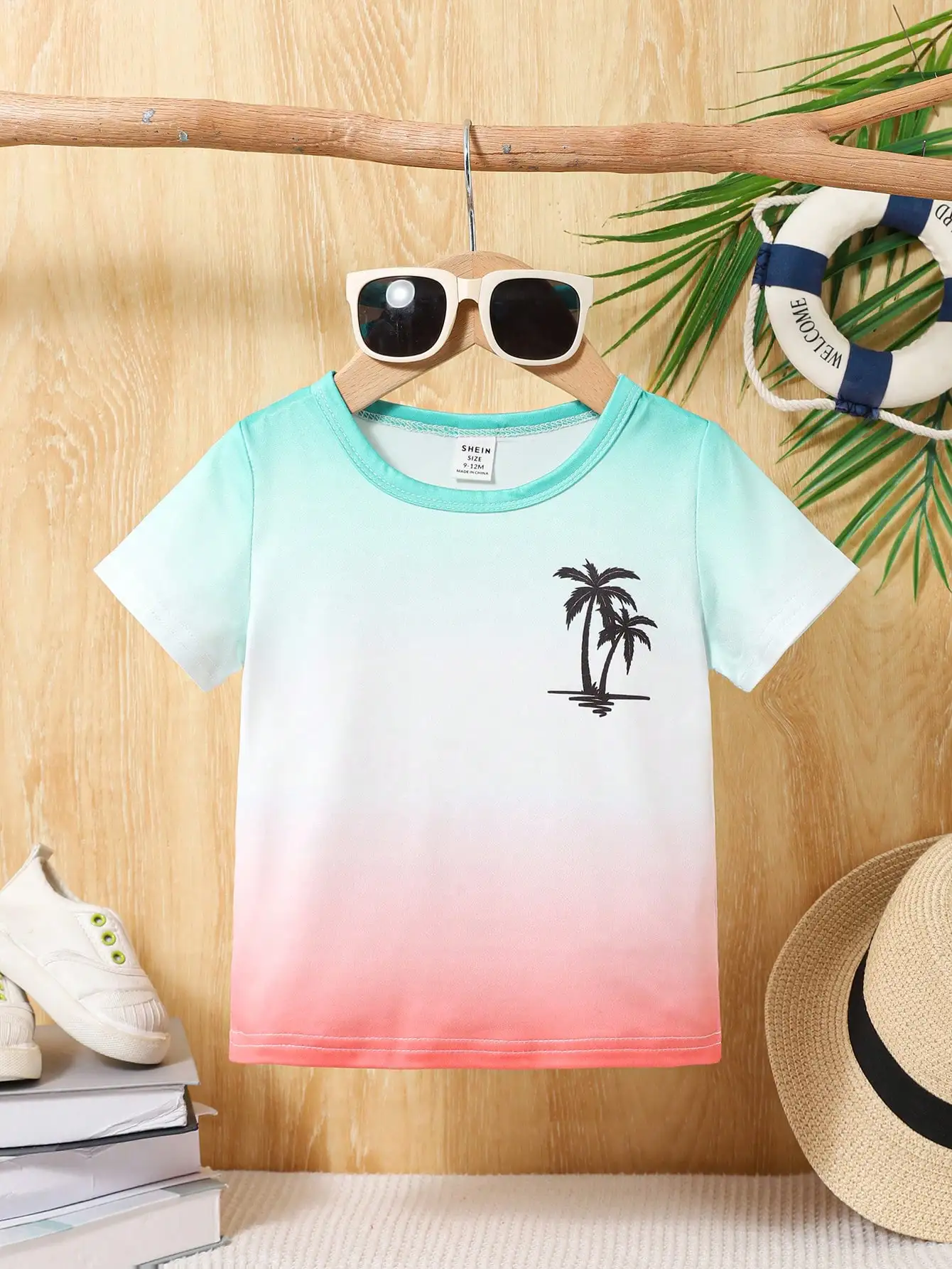 Camiseta manga corta bebé degradé tropical de verano - imagen 4