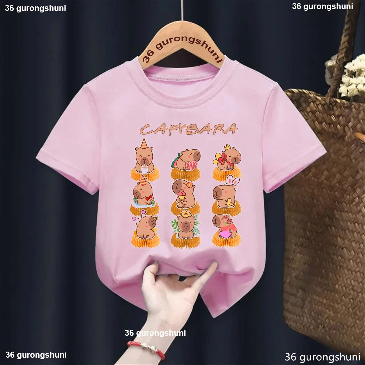 Capy camiseta infantil cumpleaños capibaras manga corta niños niñas - imagen 4