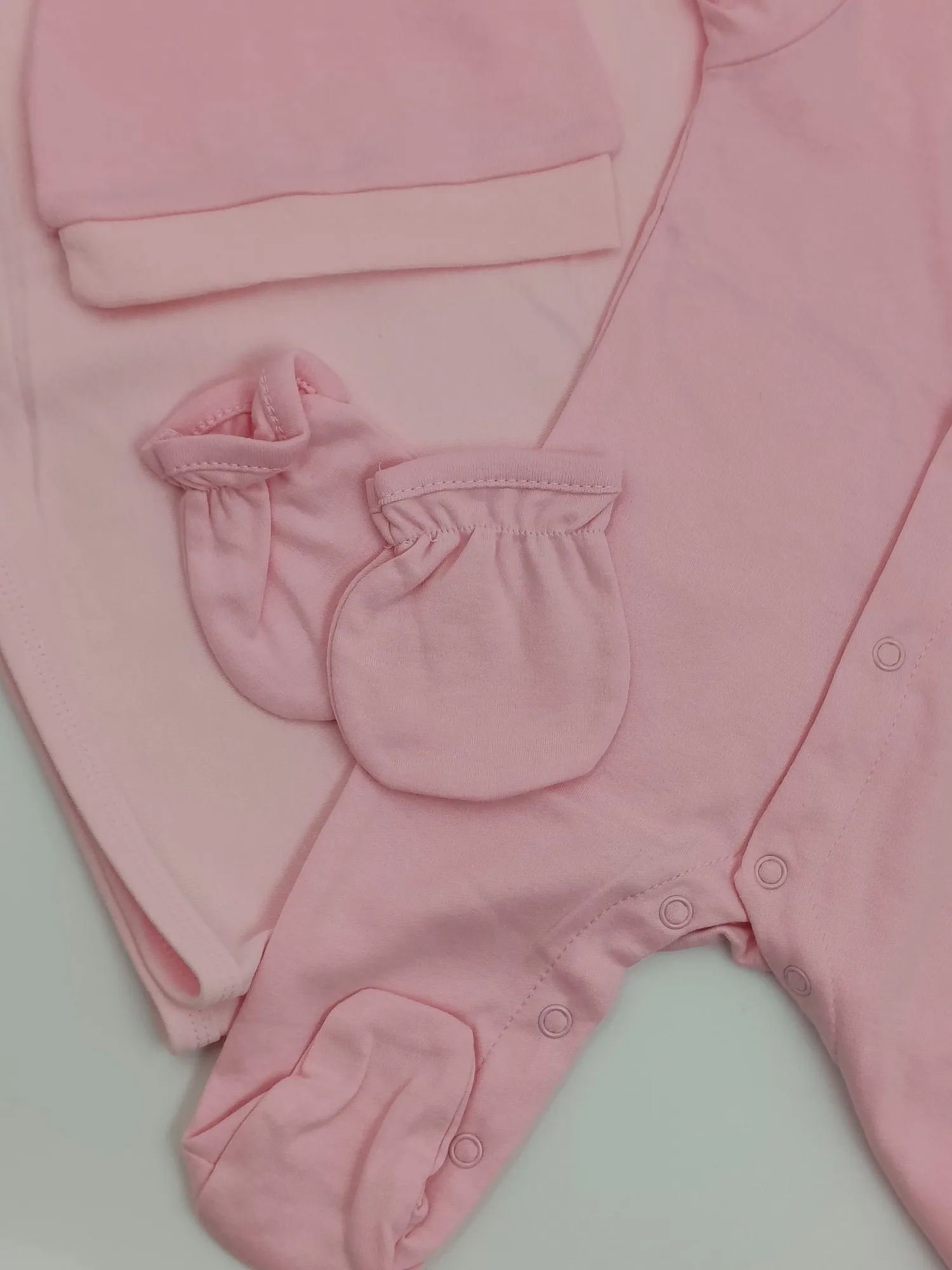 Conjunto de traje rosa para niña, mameluco, sombrero, mitones, manta para uso diario - imagen 4