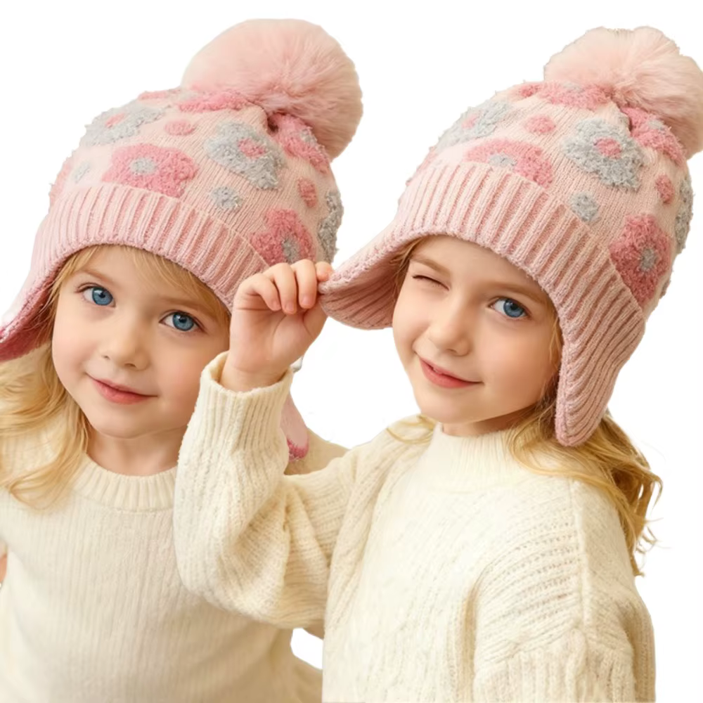 Gorro pompón infantil con protectores de orejas – Invierno - imagen 3