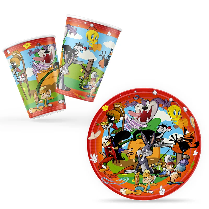 Vajilla desechable Looney Tunes para fiesta de cumpleaños infantil - imagen 2