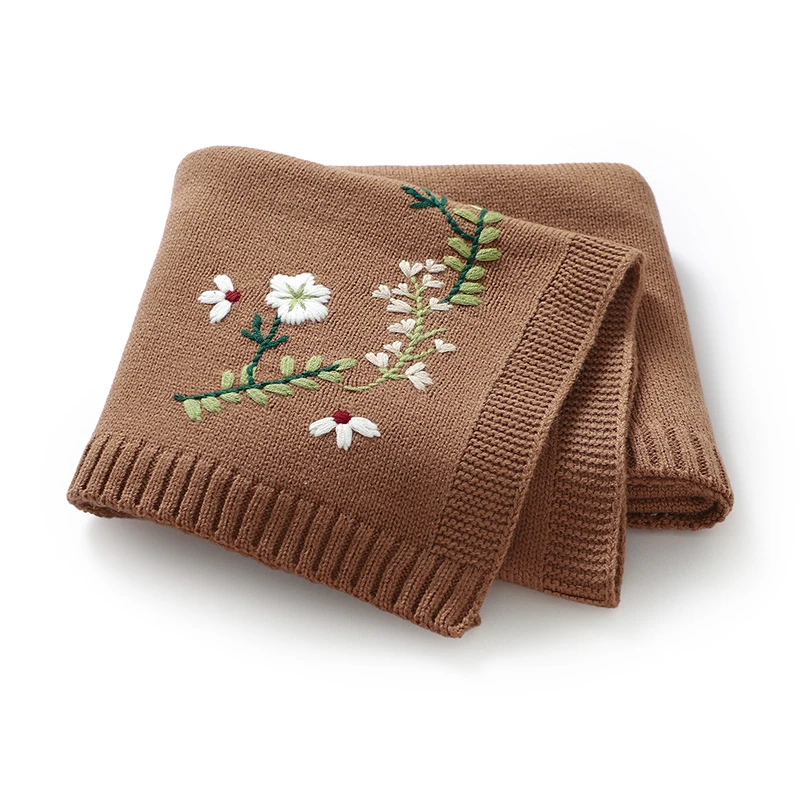 Manta bebé recién nacido bordada floral – Edredón transpirable