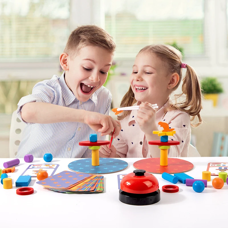 Juego Montessori de madera – Rompecabezas de equilibrio para dos - imagen 2