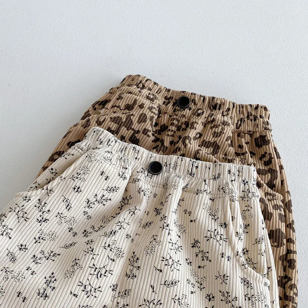Pantalones para niños de 1 a 5 años, pantalones cálidos con forro de piel para niñas, pantalones con estampado de leopardo para niños, pantalones largos de moda - imagen 5