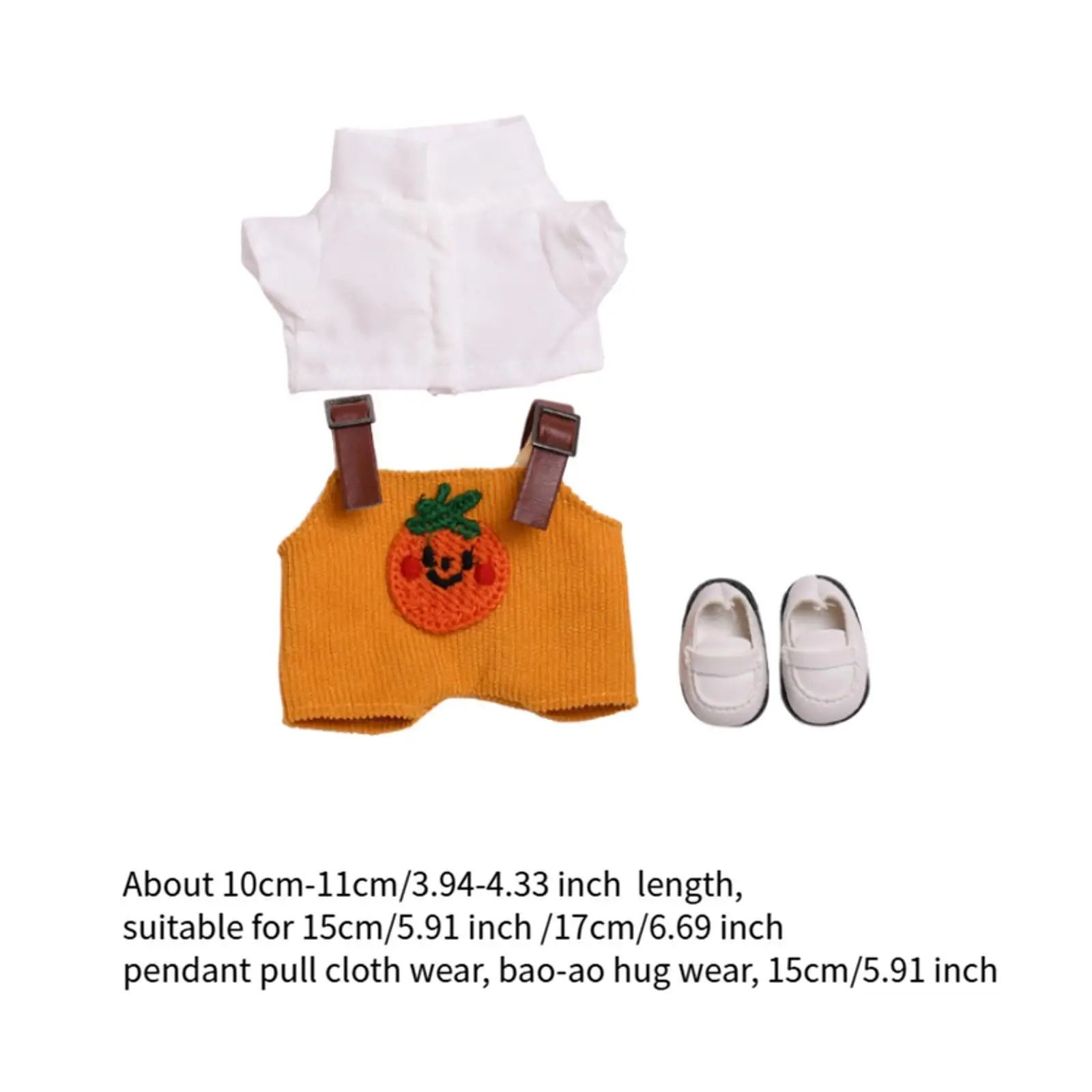 15cm 17cm Plush Doll Clothes Plush Doll Accessories DIY Dress up Stuffed Animals Clothes Doll Overalls Shirt with Shoes Stylish