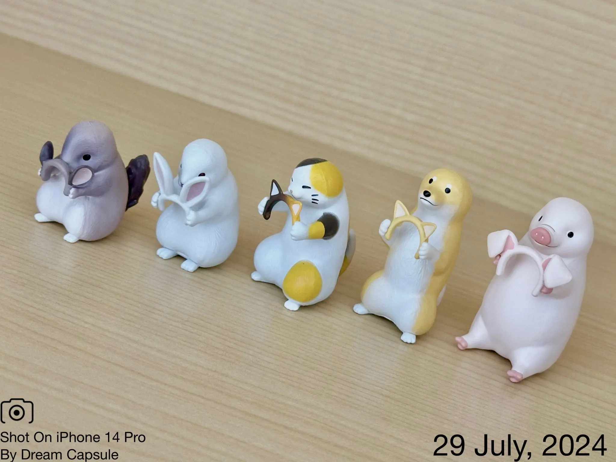 Qualia cápsula de juguete Las orejas se pueden quitar. Figura de mascota kawaii Chinchilla calico gato shiba inu conejo desgaste diadema con orejas modelos - imagen 2