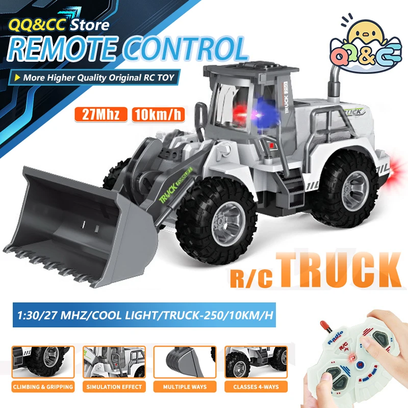 Excavadora RC 1/30, coche de ingeniería, camión de Control remoto, modelo RC, coches de juguete, coches de ingeniería, vehículos eléctricos, modelo de camión Bulldozer